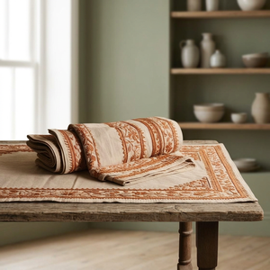 Heritage-Inspired Cotton Place Mat Set Handcrafted Elegance <b>Summer</b> Essential Ethically Made PER CLIENT HOME-5011 for Conscious - Product Image 3