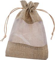 Petite pochette à bijoux en toile de jute, sac cadeau léger en tissu avec cordon de serrage, sac d'emballage pour mariage, fête, anniversaire