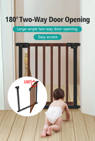 Barrière de sécurité pour escalier Probebi SG006, installation facile, double verrouillage de sécurité, ouverture bidirectionnelle à 180°, en bois, adaptée aux bébés et aux animaux domestiques