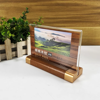 Support de table en bois de noyer pour cartes, menus, étiquettes de prix et panneaux de table