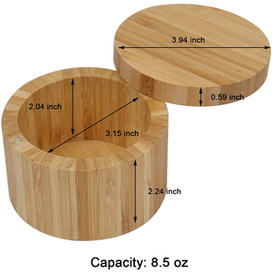 Scatola di <span class=keywords><strong>sale</strong></span> di bambù accessori da cucina <span class=keywords><strong>contenitore</strong></span> <span class=keywords><strong>per</strong></span> condimenti <span class=keywords><strong>per</strong></span> barattoli di spezie <span class=keywords><strong>contenitore</strong></span> <span class=keywords><strong>per</strong></span> pepe di <span class=keywords><strong>sale</strong></span> con coperchio magnetico girevole - Product Image 2