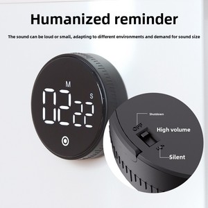 静音数字烹饪计时器新型磁性运动学习时间管理器家用电子厨房计时器塑料金属材料 - Product Image 3
