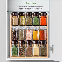 Porte-épices à 3 niveaux Organisateur Étagère de rangement de cuisine Étagère multifonctionnelle Porte-épices en bambou Porte-épices