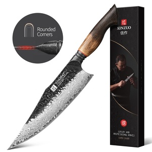 Новый нож для шеф-повара из дамасской стали, с ручкой из белого дуба, острые кухонные ножи, наружный дизайн - Product Image 1