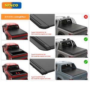Cubierta rígida deslizante plegable de tres partes SPACOAUTO para caja de camioneta Ford F-150 de 5.5 pies, Lightning, Ranger, Wildtrak 2018, <span class=keywords><strong>2023</strong></span>, 2026 - Product Image 3