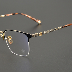 <span class=keywords><strong>2025</strong></span> New Acetate Đen hỗn hợp màu vuông văn phòng kinh doanh Titan NỬA KHUNG điện Antique Sao bán buôn Kính đọc sách khung - Product Image 6