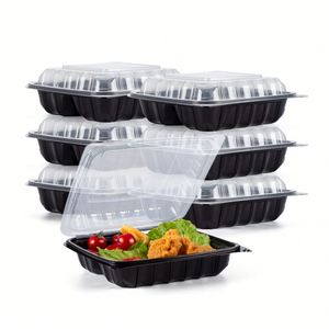 Contenants promotionnels 6x9 pouces biodégradables à charnière pour plats à emporter, boîte alimentaire jetable en plastique pour micro-ondes - Product Image 3