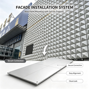 Sistema de Fachada 3D Moderno con Paneles de Aluminio Perforado, Revestimiento Metálico Anticorrosión, Panel Decorativo para Pared - Product Image 3