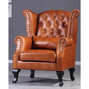 Fauteuil en bois sculpté à la main de style italien, mobilier de salon, fauteuil de luxe en cuir pour une personne, canapé cigare, chaises de détente - Product Image 2