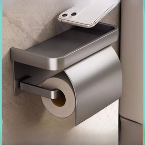 Bathroom Waterproof Mobile Phone Storage Rack Paper Towel Tissue <b>Box</b> <b>Roll</b> Holder Toilet Paper Holder Cleaning Brushes Product - Product Image 5