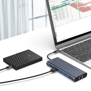 14-in-1 USB <span class=keywords><strong>C</strong></span> HUB hiển thị kép USB <span class=keywords><strong>C</strong></span> Docking Station Adapter với 4K HDTV cho HP lenov O Mac cuốn sách máy tính xách tay - Product Image 5