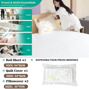 Du lịch bộ đồ giường đặt dùng một lần 4 cái du lịch dùng một lần giường đặt - Product Image 3