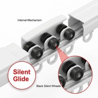 Tringle à rideau télescopique en aluminium antirouille, réglable de 0,65 m à 5,1 m, sans découpe, pour balcon