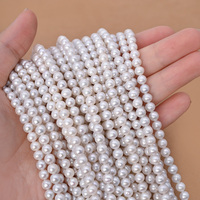 Chaîne de perles rondes d'eau douce naturelles AAA, 5-6 mm, perles blanches, 38-40 cm, haute brillance, pour la fabrication de bijoux
