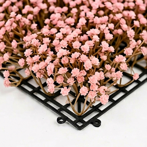 Artificial Pink Mini Grass Floral Panel UV Resistant Decorative <b>Flower</b> <b>Wall</b> Tile Vertical Garden Panel for Indoor Outdoor <b>Wall</b> - Product Image 5