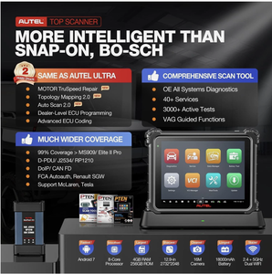 เครื่องมือวินิจฉัยยานยนต์ Autel MaxiCOM Ultra Lite S ราคาสุดคุ้ม รองรับการโปรแกรม/เขียนโค้ด ECU การทำแผนที่โทโพโลยี และการนำทาง - Product Image 5