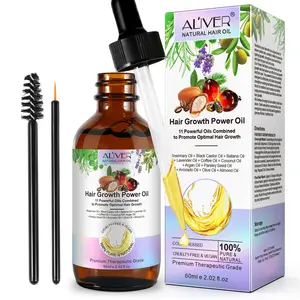 ALIVER amêndoa, azeitona, abacate, salsa, argan, coco, café, lavanda, batana, castor preto, alecrim, óleo de mistura de poder para crescimento do cabelo