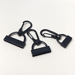 Mousquetons pivotants en métal <span class=keywords><strong>noir</strong></span> 15/20/26 mm, fermoirs détachables pour sangles de sacs, cordons et accessoires de quincaillerie pour porte-clés - Product Image 2