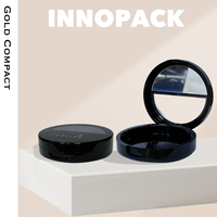 Noir Compact Poudre Conteneur Blush Ombrage Poudre Surligneur Maquillage Compact Cas Cosmétique PS Poudre Libre