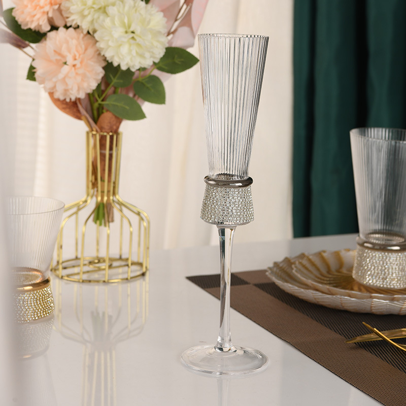 silver champagne glass