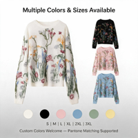 Pull en tricot boutonné décontracté respirant de qualité supérieure, col rond, manches longues, style bohème, pull pour femme avec logo sur le devant, vêtements d'automne, 100% laine