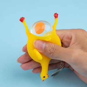 Bóp gà đẻ trứng gà sáng tạo đồ chơi sáng tạo trò đùa vui buồn chán cứu trợ bóp đồ chơi móc chìa khóa giảm căng thẳng - Product Image 2