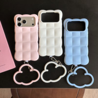 Coque personnalisable DIY tendance pour iPhone 18 17 Pro Max en TPU 3D Nuage, protection intégrale antichoc, écologique avec cordon