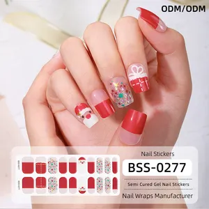 Wholesale Semi Cured Gel Nail Wraps With Sun Mini Lamp Stickers To Cure UV Gel Nail Sticker