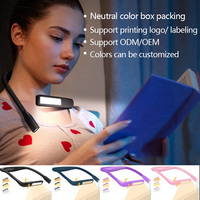 Lampe de lecture LED mini USB rechargeable, pliable et flexible, 3 couleurs, intensité réglable, vente en gros