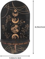 Étagère murale flottante rectangulaire à 2 niveaux en bois noir, décoration bohème pour cristaux, pierres énergétiques et huiles essentielles