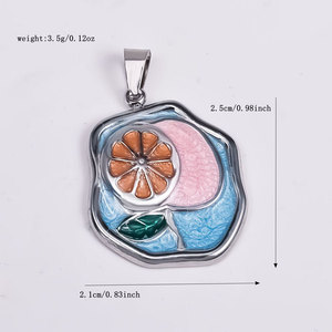 14k 18k Gold Plated 316L Stainless Steel Jewelry Enamel <b>Charm</b> With Flower And Heart <b>Charms</b> for Bracelet Necklace Jewelry Making - Product Image 5