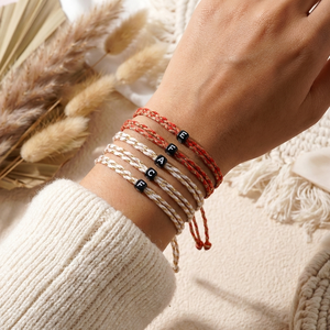 <span class=keywords><strong>Bracelet</strong></span> en fil d'or tressé fait main Resoul, personnalisé avec initiale noire, <span class=keywords><strong>macramé</strong></span>, cadeau pour couple, bijou d'amitié - Product Image 3