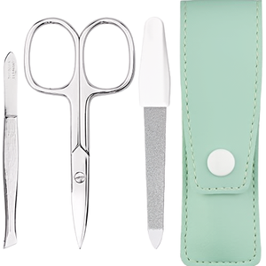 Kit de soin pour bébé de haute qualité et durable, 3 pièces, en acier inoxydable, avec étui, ciseaux, manucure, pédicure, cadeau idéal pour bébé - Product Image 1