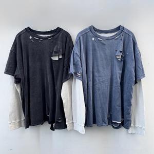 <span class=keywords><strong>T</strong></span>-<span class=keywords><strong>Shirt</strong></span> Personalizzata da <span class=keywords><strong>Uomo</strong></span> Hip Hop Vintage Effetto Acid Wash 100% Cotone Waffle 240 Grammi <span class=keywords><strong>Manica</strong></span> <span class=keywords><strong>Lunga</strong></span> Oversize Sbiadita dal Sole - Product Image 2