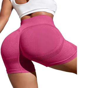 GC Short de yoga de couleur unie pantalon à trois points taille haute short de fitness élastique leggings de sport pêche hanche pour femmes vente en gros - Product Image 1