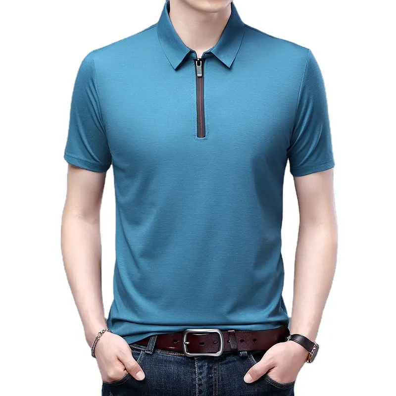 Camiseta de manga corta con solapa para hombre, POLO de seda de hielo de talla grande, PMT-29, verano, 2022