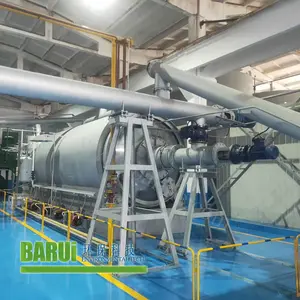 BARUi high efficient automatic discharging process mini plastic msw pyrolysis plant to fuel oil