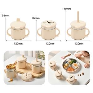 Gobelet à bec en acier inoxydable pour bébé avec paille, tasse à boire pour tout-petits, vaisselle pour enfants, logo personnalisé, vente en gros - Product Image 2