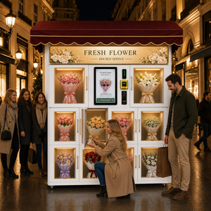 Máquina Expendedora de Flores Inteligente para Exteriores, de Acero Inoxidable, con Pantalla Táctil de <span class=keywords><strong>22</strong></span> <span class=keywords><strong>Pulgadas</strong></span>, Gabinete Refrigerado Impermeable y Gestión Basada en la Nube - Product Image 6