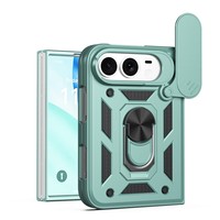 Coque de protection antichute pour téléphone avec anneau support, design animal, en PC, pliable et à fenêtre coulissante, compatible Duo