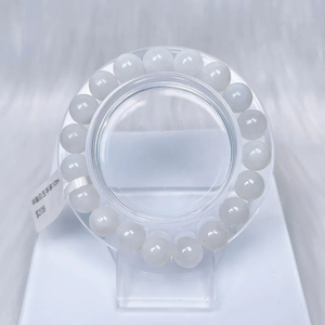 Wholesale 9m fashion <b>jewelry</b> natural stone round beads white <b>jade</b> crystal Elastic bracelet for gift - Product Image 1