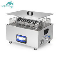 Nettoyeur à ultrasons industriel Skymen 60L 40KHz avec roulettes pivotantes pour pièces de moteur lourdes, têtes de cylindre, décapage de graisse et de carbone