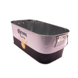 Seau à glace en métal galvanisé rond carré ovale 3L 5L 6L 8L 10L 15L 20L 30L avec logo personnalisé, impression par transfert thermique sur soie - Product Image 6