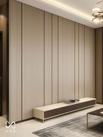 Panneau mural décoratif intégré en fibre de bois de bambou de style moderne en PVC pour salon, chambre à coucher, appartement