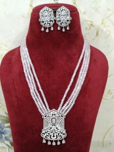 Ensemble de collier Mala longue perle de haute qualité pour les femmes bijoux de mariée de Style ethnique indien avec du laiton plaqué or pour les mariages - Product Image 5