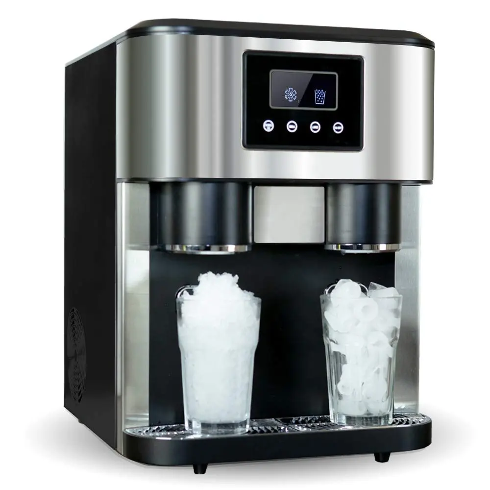 Countertop Ice Maker with cold water 2 Size Ice Cube Portable Automatic Ice Cube Making machine with crusher Direct manufacturer