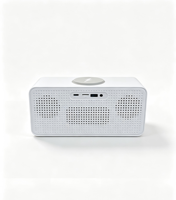Jam Alarm Digital 4 in 1 5.4 Speaker Pengisi Daya Nirkabel Lampu RGB Speaker Desktop Kain 5W*2 Hadiah Promosi