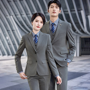 Unisex Three Piece Suit Set For Work Anti Wrinkle Business Formal Wear - Product Image 2