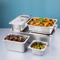 Bac Gastronorm GN Professionnel en Acier Inoxydable Empilable, Grande Capacité, Design Moderne, Qualité Alimentaire, avec Couvercle, pour Cuisine Commerciale