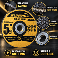 Disque de découpe abrasif en oxyde d'aluminium de 125 mm pour métal, vente en gros, étiquette personnalisée OEM